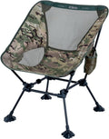 iClimb Ultralight Compact Camping Folding Beach Chair with Anti-Sinking Large Feet and Back Support Webbing (Woodland - Square Frame - 2PC)