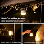 Yonktoo Rechargeable LED Camping Lantern 1000LM, 300H Runtime, 6400mAh, IPX5 Waterproof Tent Light for Camping, Hiking, Power Outages, Home, Emergency Use - Standard Edition,White