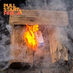 Pull Start Fire Pull String Firestarter | No Matches Required, Fire Starts in Seconds | for Campfires, Grill, Fireplace, BBQ | Lights Wet Wood, Easy to Use, Food Safe and Weather Resistant