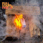 Pull Start Fire Pull String Firestarter | No Matches Required, Fire Starts in Seconds | for Campfires, Grill, Fireplace, BBQ | Lights Wet Wood, Easy to Use, Food Safe and Weather Resistant