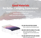 zzlamb Camping Blanket, Outdoor Lightweight Travel Blanket Puffy Portable Down Alternative, Windproof Warm Cloak with Snaps, Cozy Quilt Backpacking Picnic RV Plane Car Hammock Beach Climbing