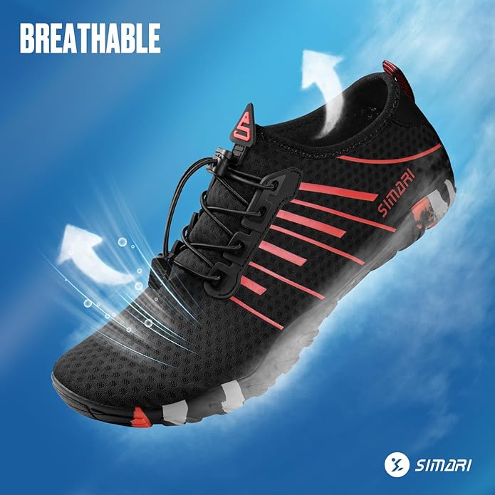 SIMARI Water Shoes for Women Men - Barefoot Quick-Dry Aqua Socks | Lightweight Swim Shoes for Surfing, Swimming, Beach Sports, Kayaking, Diving | Non-Slip Design