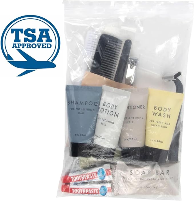 Trail maker (50 Pack) Bulk Hygiene Kits, 25 Piece Toiletry Kits for Homeless Care, Travel Hygiene Packs, Personal Care Supplies for Men & Women (50 Kits)
