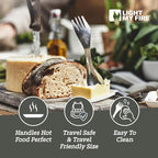 Light My Fire Sporks Stainless Steel (18/8) Camping Spork, Unbreakable Fork Spoon Knife Set - Sporks Reusable Camping Utensils, Durable & Lightweight Metal Spork, Outdoor Hiking Survival Gear