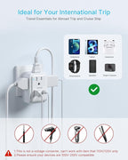 1 Pack US to Japan Plug Adapter, VINTAR Foldable Japan Power Adapter with 4 Outlets and 3 USB Ports(2 USB C), 2 Prong to 3 Prong Outlet Adapter for USA to Japan China Canada Philippine, Type A