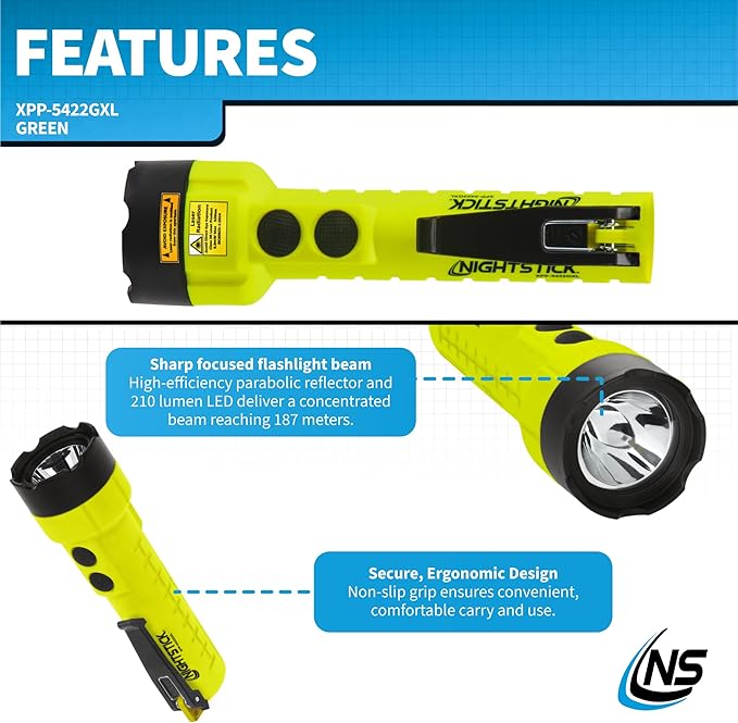 Nightstick XPP-5422GXL Intrinsically Safe Flashlight w/Green Laser - 3 AA (not Included) - Green - UL913