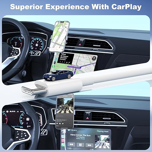 Car Carplay Cable for iPhone 17 Pro Max/Air/16/15 Pro Max/Plus/16e Cables,2Pack USB A to USB C for iPhone USB C Cord,USB C Cable for iPad Pro/iPad Air Android Charger Cord Type-C Charging Cable 10FT