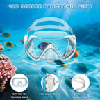 Snorkeling Gear for Kids, Kids Snorkel Set for Ages 6-14, Dry Top Snorkel, Mask Set Kid Swimming Goggles Diving Mask Combo Set Anti-Fog Panoramic View Scuba Packages