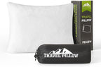 Small Shredded Memory Foam Pillow, Camping Pillow Travel Pillow - Compressible Medium Firm, Breathable Cover, Ideal Backpacking Hiking, Airplane and Car (Off-White, M)
