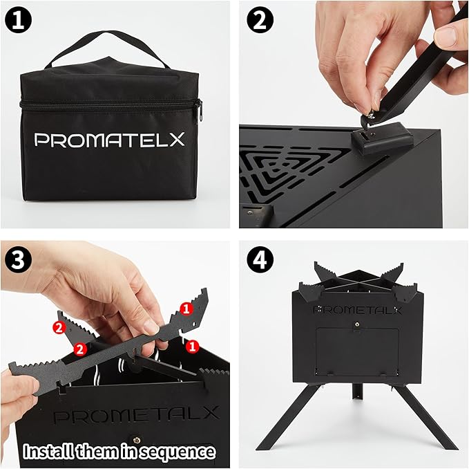 Portable Tripod Camping Stove,Wood-Burning Rocket Stove with Carry Bag, Ideal for Camping, Backyard Cooking & Outdoor Adventures