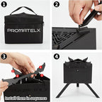 Portable Tripod Camping Stove,Wood-Burning Rocket Stove with Carry Bag, Ideal for Camping, Backyard Cooking & Outdoor Adventures