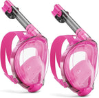 W WSTOO Full Face Snorkel Mask Adults,Suitable for Beginners Dry Top Snorkeling Gear,Can Your Mouth or Nose to Breathe,180 Degrees Panoramic View,Anti-Fog Anti-Leak,Summer Travel and Vacationing Gifts