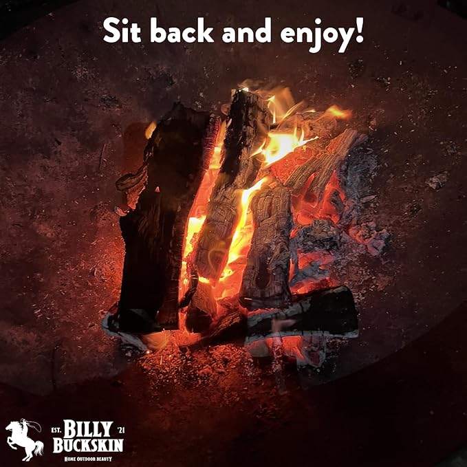 18 LB. Oak FireWood Log & Fatwood Fire Starter Sticks by Billy Buckskin Co., Firewood Fire Logs Great Firestarters for Outdoor Firepits, Fireplaces & Campfires, Seasoned Wood Logs for Outdoor Grilling