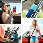 32oz Insulated Water Bottle with Straw - Spout Lid, Protective Boot, Vacuum Stainless Steel Bottles Leak-Proof, Thermo Mug Flask Fit in Car Bike Cup Holder Father's Day Gift