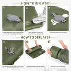 Memory Sleeping Pad, 3.1" Ultra-Thick Foam Sleeping Mats for Camping, Easy Inflate&Deflate,9.5 R-Value Insulated Camping Mattress Pad with Pillow, for Car Travel Tent