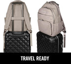 Kenneth Cole REACTION Marley Vegan Pebble Leather Backpack, Taupe, 15" Laptop