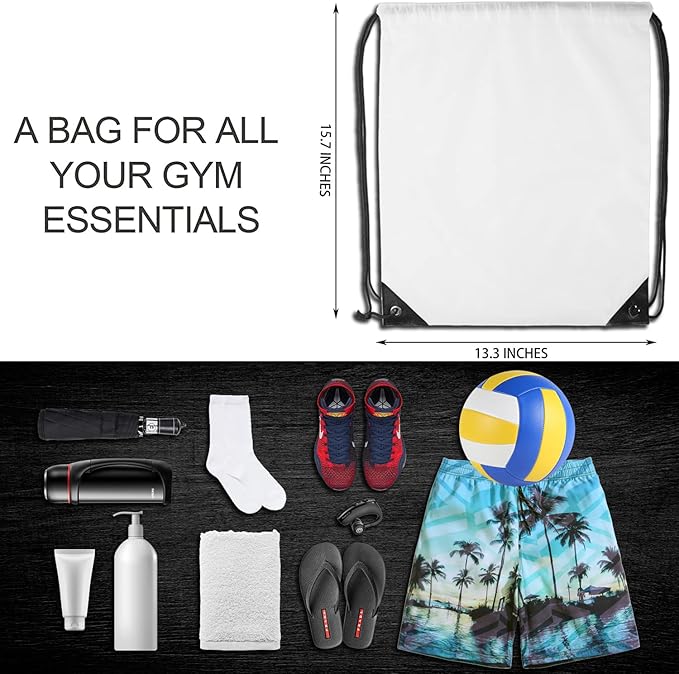 GoodtoU Drawstring Backpack Bulk, 20 Pcs Draw String Bags Cinch Bag Gym Sackpack for Women & Men, White