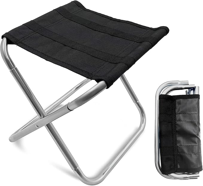 Portable Mini Folding Stool, Small Camping Stool Mortable Stool Can Hold Up to 150 Lbs