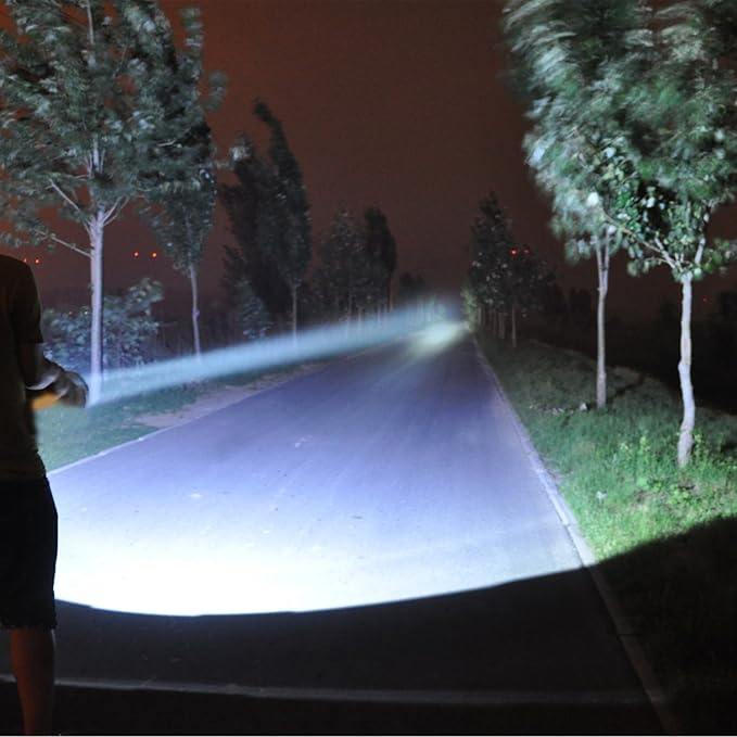 Super Bright Torch Searchlight Handheld Portable LED Spotlight USB Rechargeable Flashlight for Mining,Camping, Hiking, Fishing