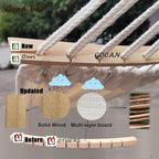 Double Hammock 2 Person Extra Large 220x150cm Total Length 330cm Load 500lb Canvas Cotton Hammock for Patio Porch Garden Backyard Lounging Outdoor and Indoor with Removable Spreader bar