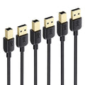 Cable Matters Short 3-Pack USB Printer Cable - 3ft, USB A to B Cable, Compatible with Printer, External Hard Drive, Audio Interface, Scanner, MIDI Controller, MIDI Keyboard, Black