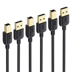 Cable Matters Short 3-Pack USB Printer Cable - 3ft, USB A to B Cable, Compatible with Printer, External Hard Drive, Audio Interface, Scanner, MIDI Controller, MIDI Keyboard, Black