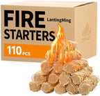 110 Pieces Fire Starter, Waterproof - Natural Fire Starters, for BBQ, Fireplace, Pizza Oven, Fire-Pit, Campfire, Camping Charcoal Starter, Quick Light Wood Charcoal Fire Starter
