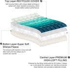 zzlamb Sherpa Puffy Camping Blanket,Packable Outdoor Warm Wearable Fleece Blankets for Cold Weather,Thick Camp Quilt with Sherpa Lining for Sleeping,Traveling,Backpacking,Picnics,Beach,Stadium 52x75in