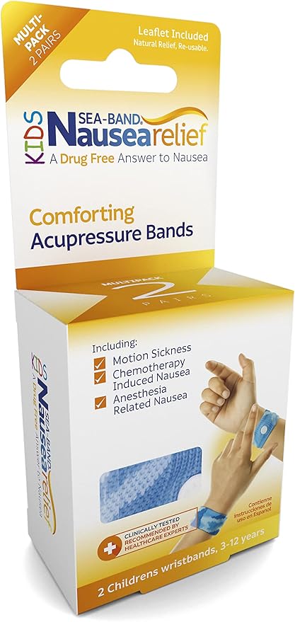 Sea-Band Anti-Nausea Acupressure Wristband for Motion Sickness, Child Size, 2 Pairs