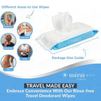 Mirai Clinical's Deodorizing Body Wipes for Women & Men - Cleansing & Refreshing Deodorant Wipes Women & Men Love - Fights Nonenal Body Odor - For Whole Body Usage - Unscented - 3 packs.