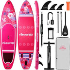 Inflatable Paddle Boards for Adults and Youth, 11'x33 Wood Grain Stand Up Paddle Board with SUP Accessories, Portable Inflatable Paddleboard for All Skill Levels,Blow Up Paddle Board as Present