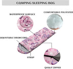 Sleeping Bags for Adults and Kids，3D Printing Camping Sleeping Bag for Girls Boys Lightweight Waterproof Cold/Warm 3-Season，Outdoor Travel with Compression Bags