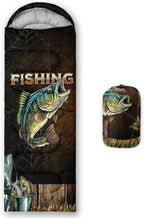 Sleeping Bags for Adults and Kids，3D Printing Camping Sleeping Bag for Girls Boys Lightweight Waterproof Cold/Warm 3-Season，Outdoor Travel with Compression Bags