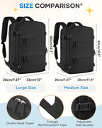 coofay Large Black Travel Backpack For Women Men Airline Approved Carry On Backpack Flight Approved Waterproof Sports Luggage Backpacks Casual Daypack Small Hiking Backpacks