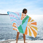 Dock & Bay Beach Towel - Quick Dry, Sand Free - Compact, Lightweight - 100% Recycled - Includes Bag - Vitamin Sea - Large (160x90cm, 63x35)