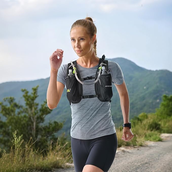 N NEVO RHINO Running Vest,Hydration Vest 5L with 1.5L Water Bladder,Lightweight Hydration Pack Water Backpack for Hiking Race