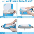 8 Set/6 Set/4 Set Compression Packing Cubes for Travel, Lightweight Vacation Travel Essentials, Travel Accessories for Suitcase Organizer Bags Set, Durable Luggage Organizer