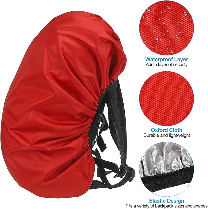 PATIKIL Waterproof Backpack Rain Cover Oxford Cloth Backpack Cover Anti-Slip Cross Buckle Straps for Hiking Camping