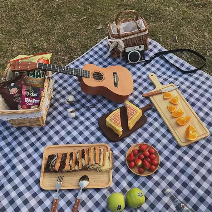 Extra Large Picnic Blanket Beach Blankets, Outdoor Foldable Waterproof Sand Mat for Beach Camping Hiking Travel Family Concerts Grass Park Music Festival Lawn Mats (Dark Blue, 80x60inch)