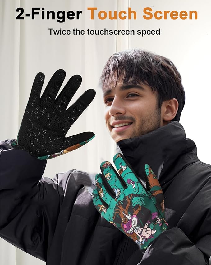 RIGWARL Upgraded Plush Gloves for Cold Weather, Women Men Winter Gloves for Late Fall and Early Winter, Warm Running Gifts