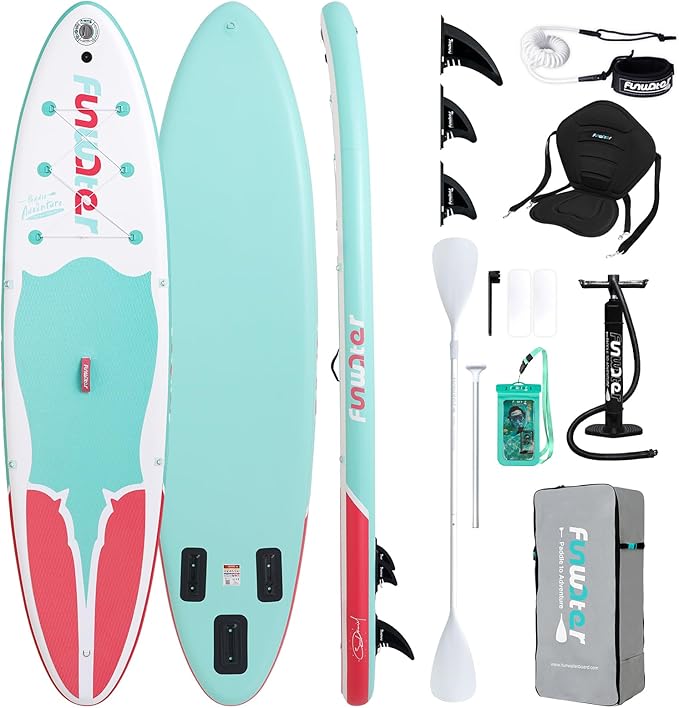 FunWater Inflatable Stand Up Paddle Board 10'/10'6"/11'/11'6" Paddle Board for Adults & Youth, Paddleboards Inflatable with Premium SUP Accessories, Wide Stable, Non-Slip Comfort Deck