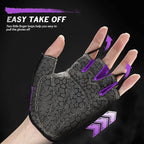 Bike Gloves for Men Women with Anti-Slip Shock-Absorbing Pad, Light Weight Half-Finger Cycling Gloves