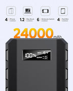 SinKeu Portable Power Bank with AC Outlet, 65W/110V Portable Laptop Charger with QC3.0 USB*1/USB-C *1, 88.8Wh/24000mAh Laptop Power Bank Fast Charging for Camping Travel Home Power Backup