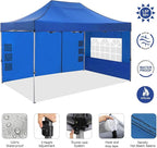 COBIZI 10x15 Pop up Canopy Tent 10x15 Canopy with 4 Sidewalls Waterproof Heavy Duty Commercial Canopy Tent for Parties Outdoor Tent Garden Gazebo Tent, Carry Bag(10x15ft, Blue)