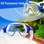 Kids Mask Fins Snorkel Set Snorkeling Packages, with Diving Mask, Snorkel, Adjustable Swim Fins, Mesh Bag, Anti-Fog Anti-Leak Snorkeling Gear for Kids for Snorkeling Swimming Diving