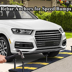 16 Inch Rebar Stakes 20 Pack Heavy Duty Ground Anchors 1/2 Inch Diameter Galvanized Steel Asphalt Anchoring Metal Spikes for Speed Bump, Parking Curb and Camping Tent