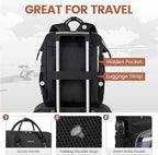 LOVEVOOK Laptop Backpack,15.6 Inch Professional Womens Purse Computer Bag Nurse Teacher Backpack,Waterproof College Work Bags Carry on Travel Back Pack with USB Port,Black
