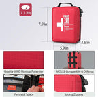 First Aid Kits - Compact First Aid Kit with Labelled Compartments Molle System Premium Emergency Kits for Home, Office, Car, Outdoor, Hiking, Travel, Camping - 216 piece