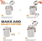 Percolator Coffee Pot Stainless Steel Camping Coffee Pot-NO Aluminum or Plastic Coffee Percolator Stovetop (12 cup)