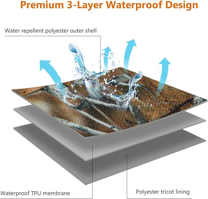 BASSDASH Camo Waterproof Hunting Leg Gaiters with Replaceable Insteps Lightweight Breathable Boot Gaiter for Hiking Trekking Fishing